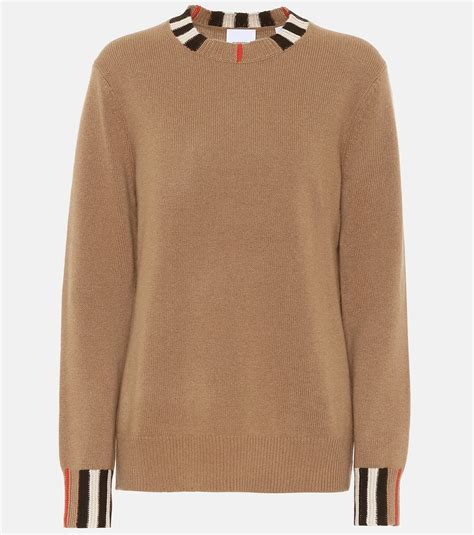 orange burberry sweater cashmere|Burberry icon stripe cashmere sweater.